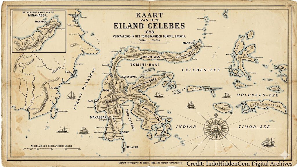 sulawesi heritage map 1888 indohiddengem