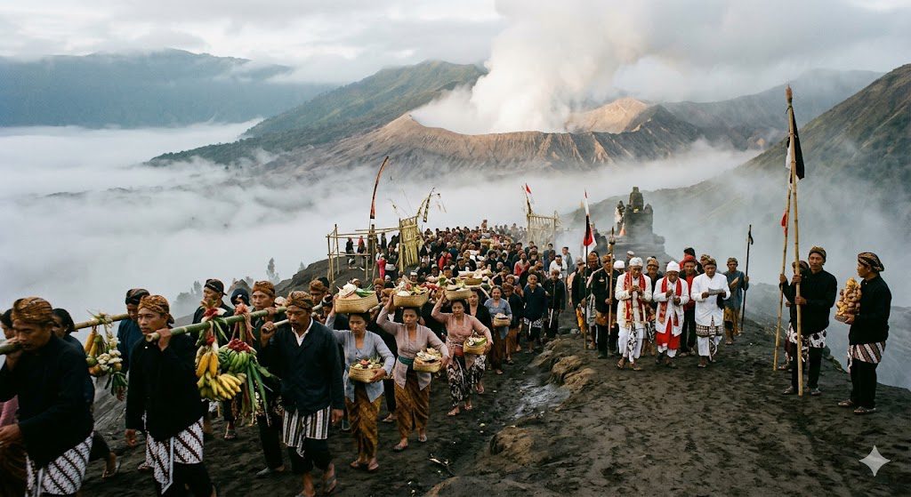 Tenggerese cultural ceremony near Mount Bromo